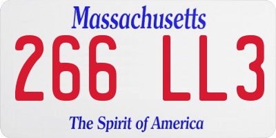 MA license plate 266LL3