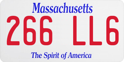MA license plate 266LL6