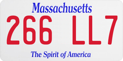 MA license plate 266LL7