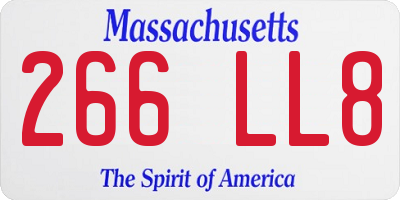 MA license plate 266LL8