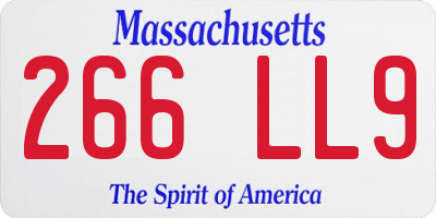 MA license plate 266LL9