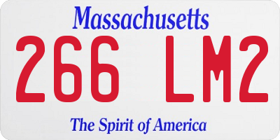 MA license plate 266LM2