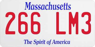 MA license plate 266LM3