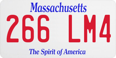 MA license plate 266LM4