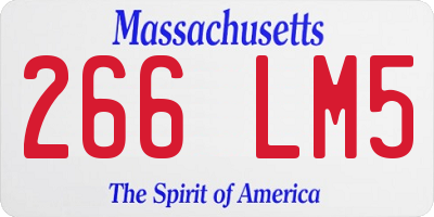 MA license plate 266LM5