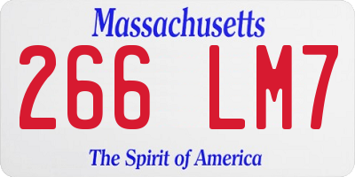 MA license plate 266LM7