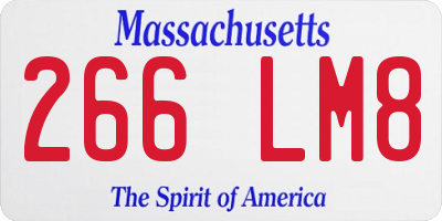 MA license plate 266LM8