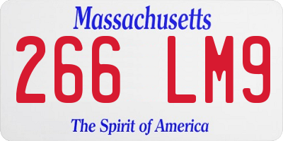 MA license plate 266LM9