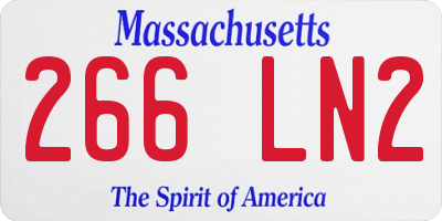 MA license plate 266LN2