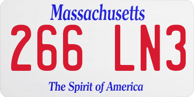 MA license plate 266LN3