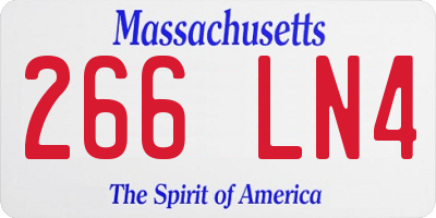 MA license plate 266LN4