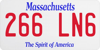 MA license plate 266LN6