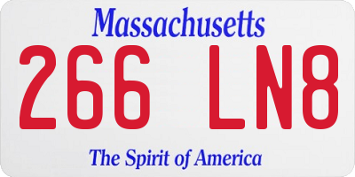 MA license plate 266LN8