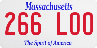 MA license plate 266LO0