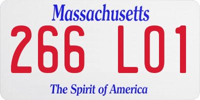 MA license plate 266LO1