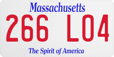 MA license plate 266LO4
