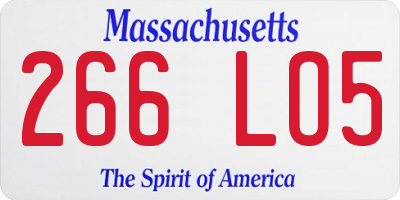 MA license plate 266LO5