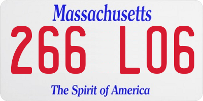 MA license plate 266LO6