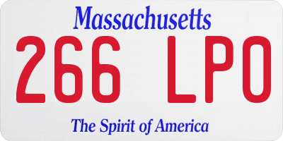 MA license plate 266LP0