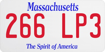 MA license plate 266LP3