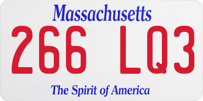 MA license plate 266LQ3