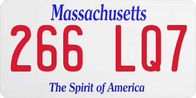 MA license plate 266LQ7