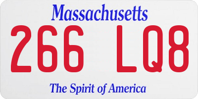 MA license plate 266LQ8
