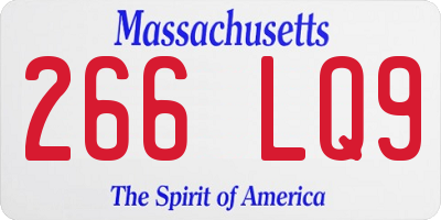 MA license plate 266LQ9