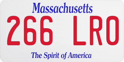 MA license plate 266LR0