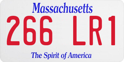 MA license plate 266LR1