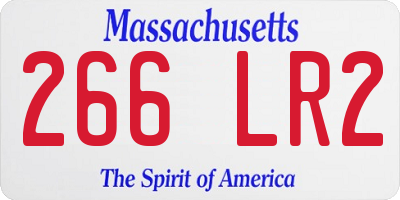 MA license plate 266LR2