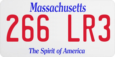 MA license plate 266LR3