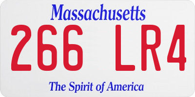 MA license plate 266LR4