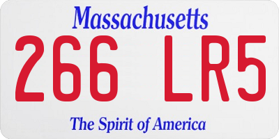 MA license plate 266LR5