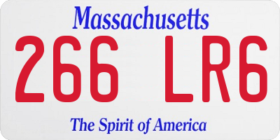 MA license plate 266LR6