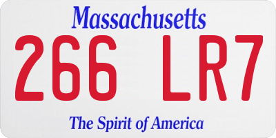 MA license plate 266LR7