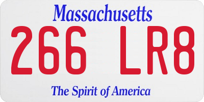 MA license plate 266LR8