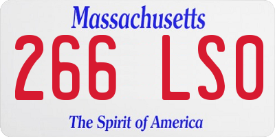 MA license plate 266LS0
