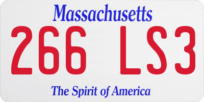 MA license plate 266LS3
