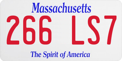 MA license plate 266LS7
