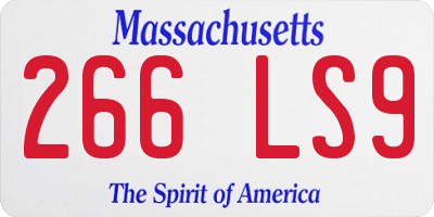 MA license plate 266LS9