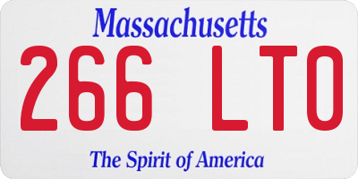 MA license plate 266LT0