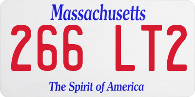 MA license plate 266LT2