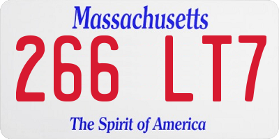 MA license plate 266LT7