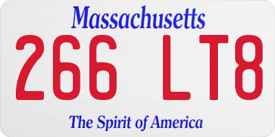 MA license plate 266LT8