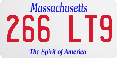 MA license plate 266LT9