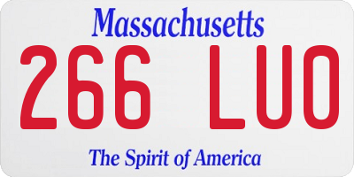 MA license plate 266LU0