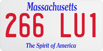 MA license plate 266LU1