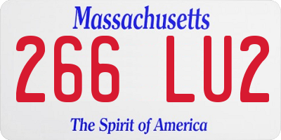 MA license plate 266LU2