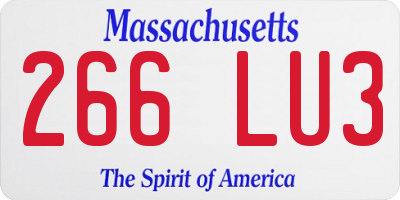 MA license plate 266LU3